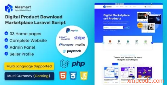 Alasmart v1.3.1- 虚拟资源下载市场 Laravel 源码